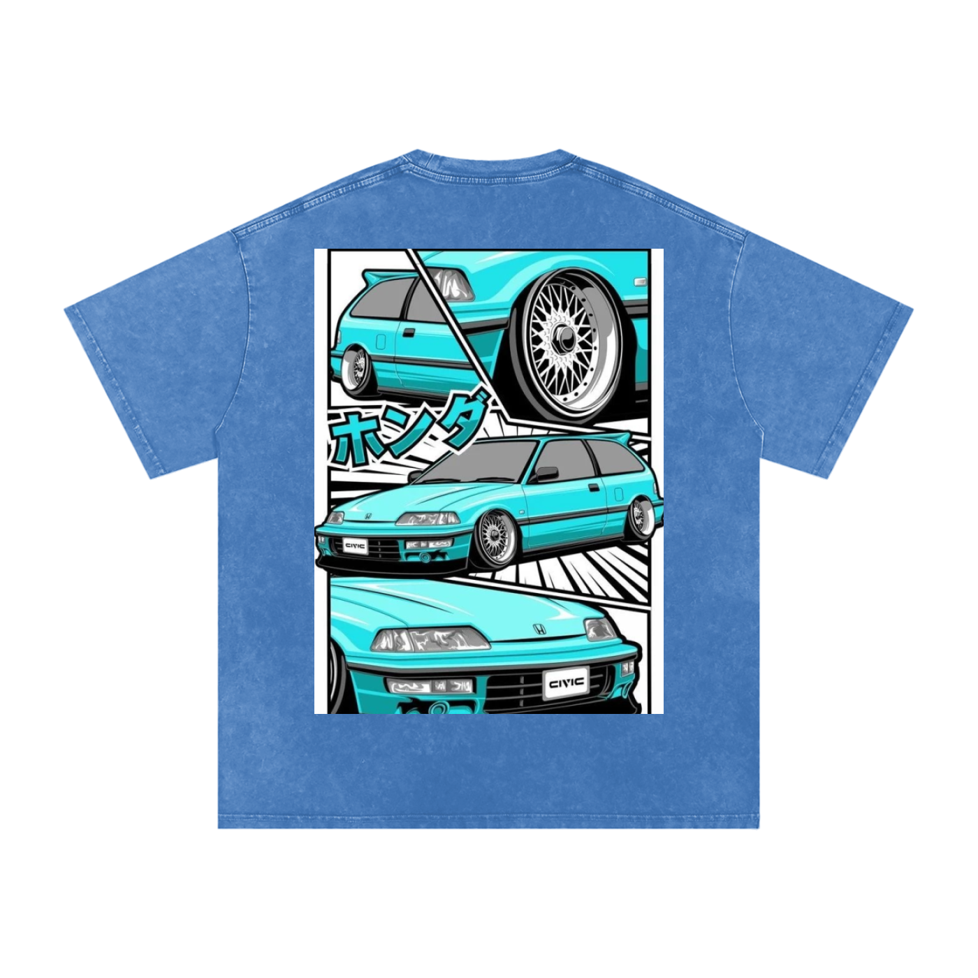Acid Wash Oversize T-Shirt - HONDA CIVIC