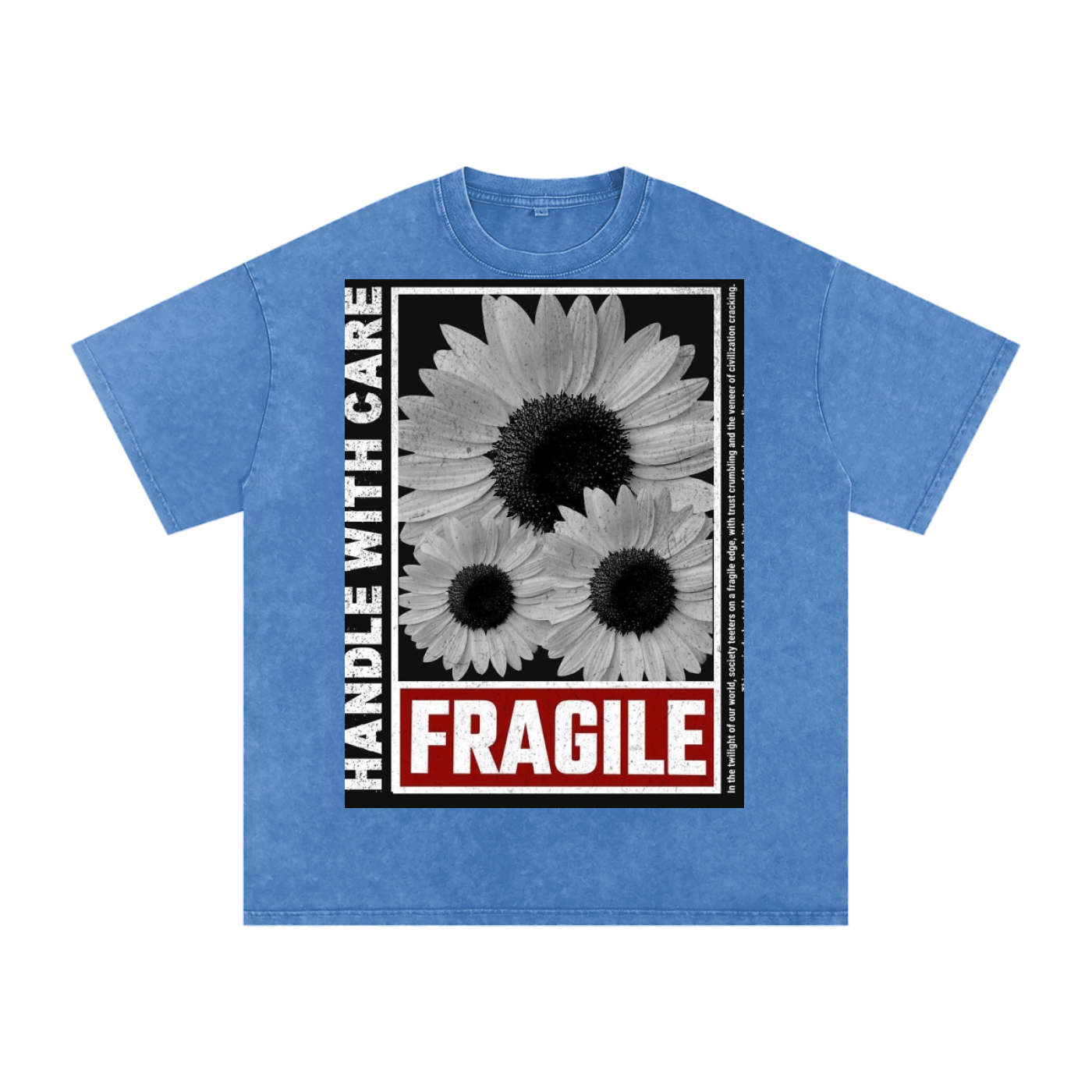 Acid Wash Oversize T-Shirt - flower