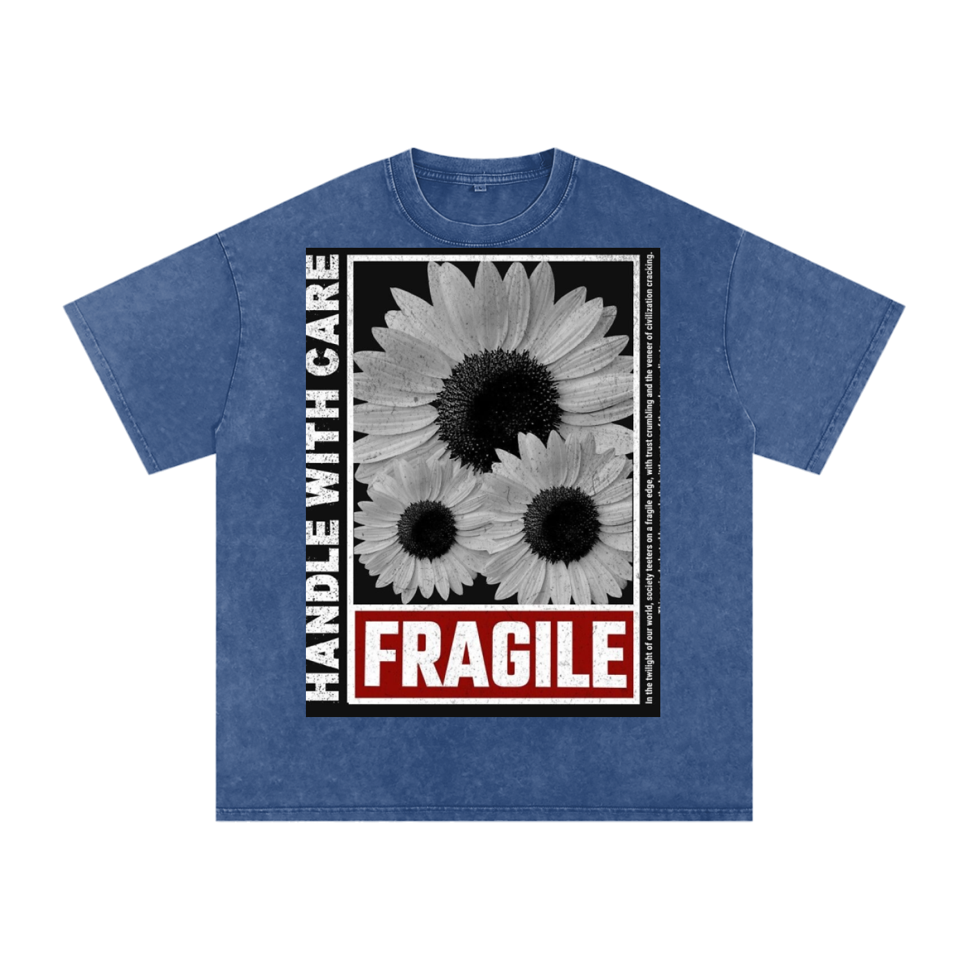 Acid Wash Oversize T-Shirt - flower