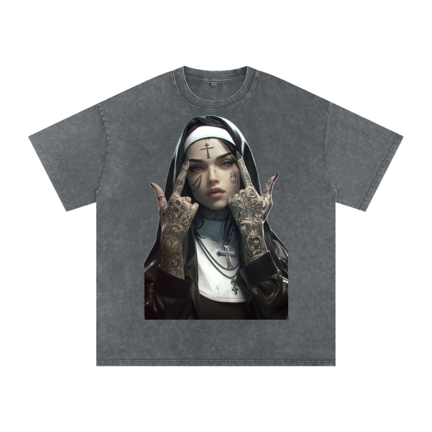 Acid Wash Oversize T-Shirt - LA MONJA