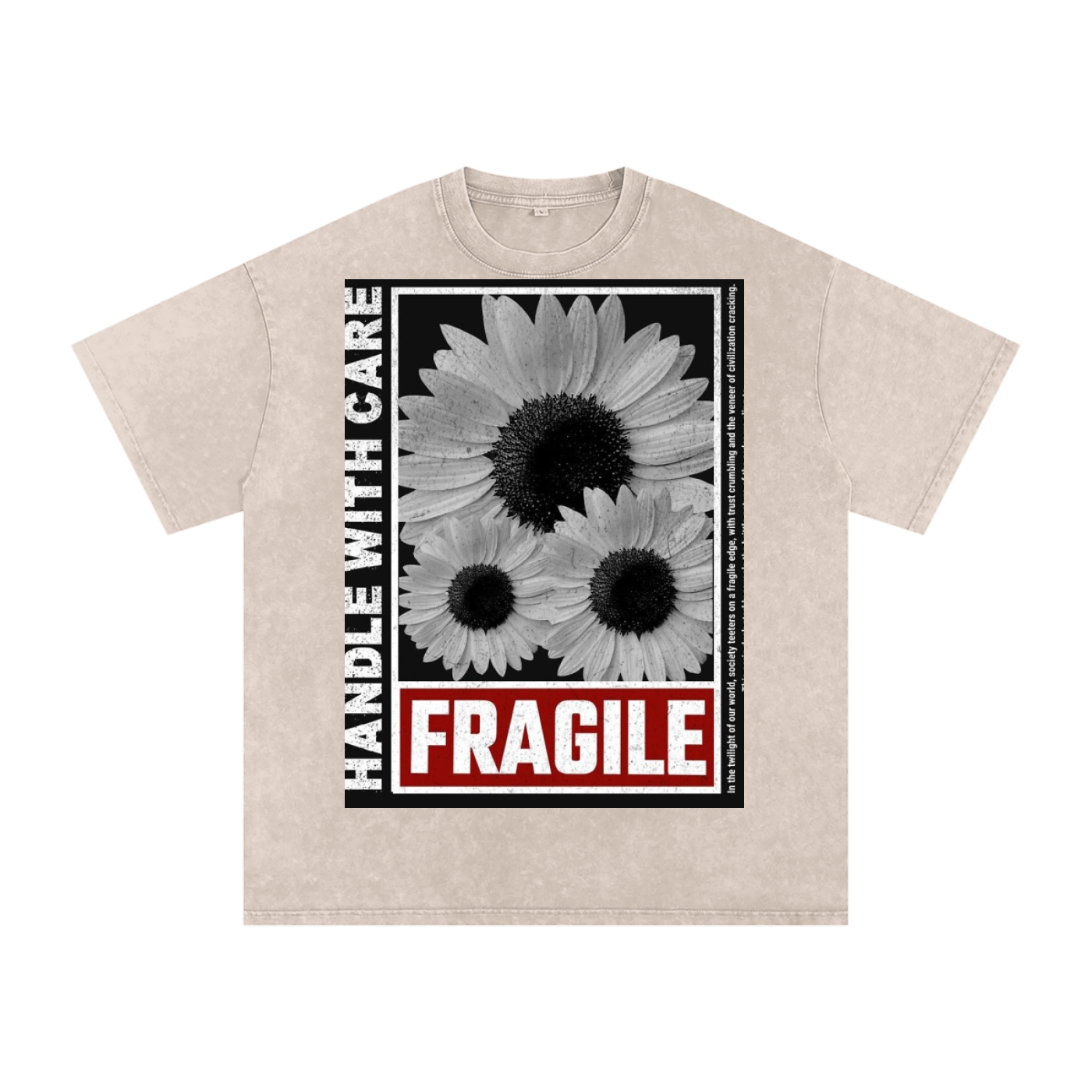 Acid Wash Oversize T-Shirt - flower