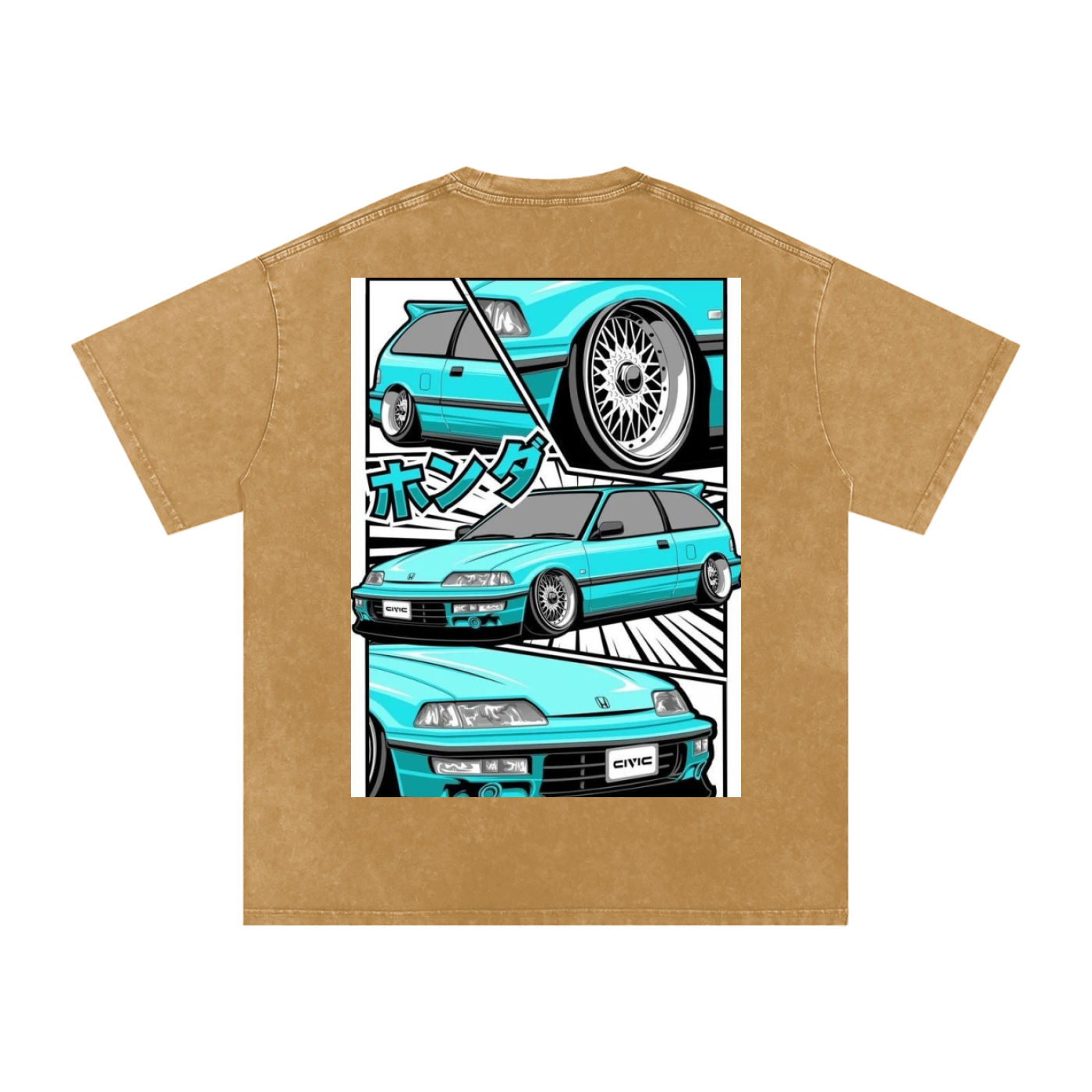 Acid Wash Oversize T-Shirt - HONDA CIVIC