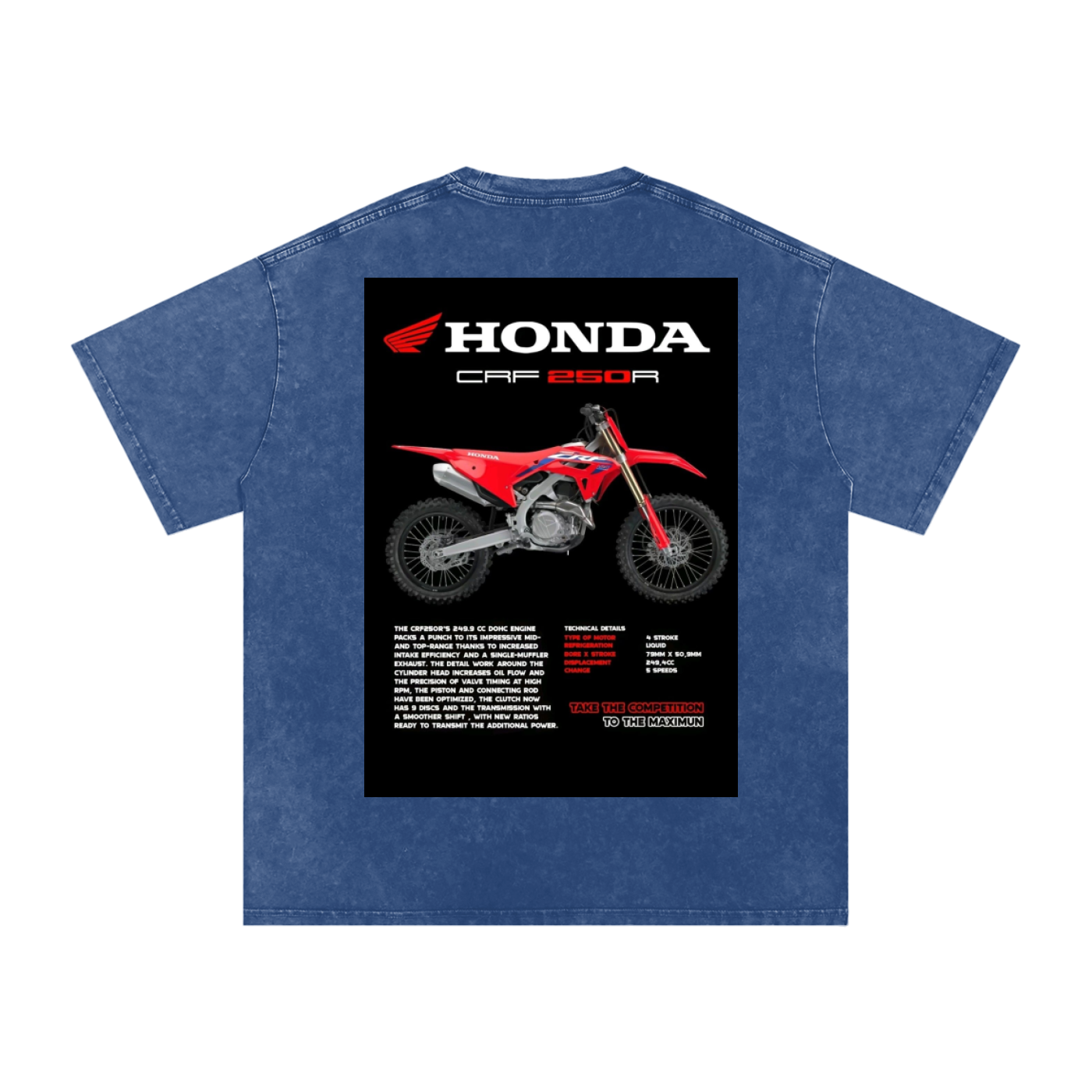 Acid Wash Oversize T-Shirt - HONDA 250r